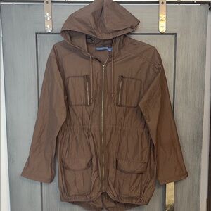 Simply Vera Vera Wang Women's Brown Lightweight Utility Jacket zipper size large